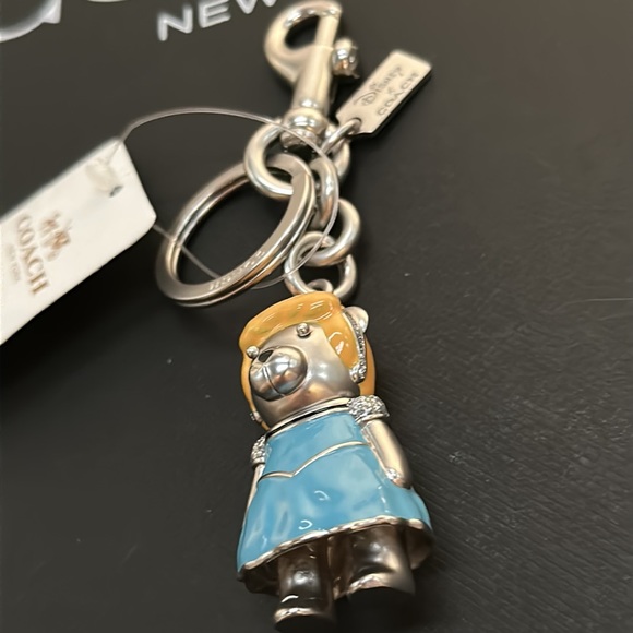 Coach Silver Disney CINDERELLA BEAR Handbag Charm Fob Keychain C0266 Princess - Picture 2 of 9